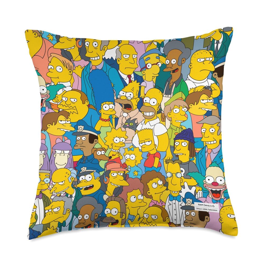 7137 Springfield Characters Print Throw Pillow
